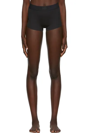 SKIMS Black Cotton Rib Boy Shorts
