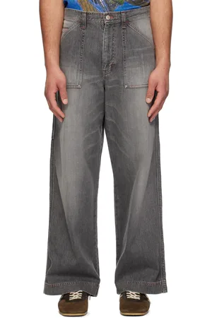 rice nine ten Gray Faded Painter Jeans
