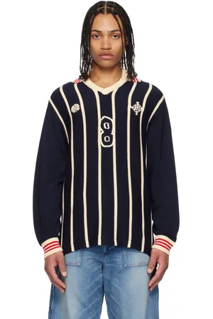 rice nine ten Knitting Long Sleeve Soccer Jersey Polo