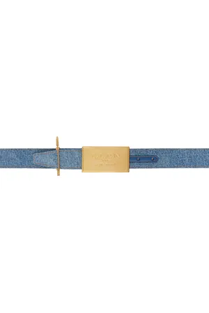 Balmain Blue Denim Safety Pin Belt