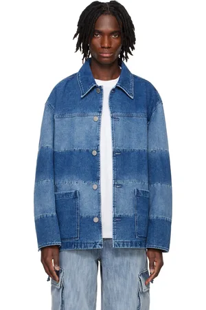 Solid Blue Block Denim Jacket