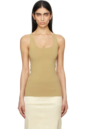Totême Beige Compact Knit Tank Top