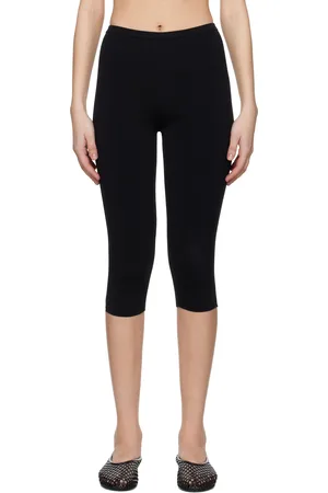 Totême Black Compact Knit Capri Trousers