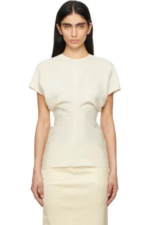 Totême Off-White Slouch Waist Crinkled Blouse