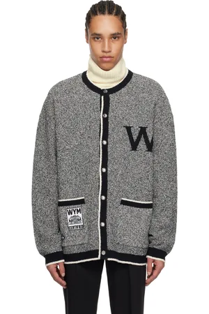 WOOYOUNGMI Black Round Neck Embroidered Cardigan
