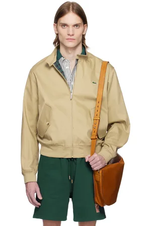 Lacoste Beige Showerproof Cotton Twill Harrington Jacket