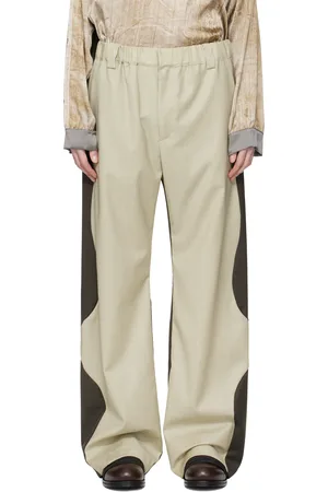 Serapis Beige & Khaki Wool Split Trousers