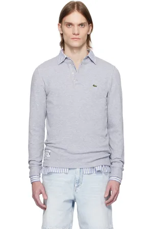 Lacoste Gray Waffle-Knit Henley