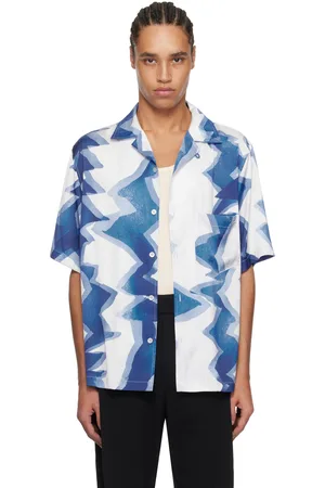 WOOYOUNGMI Blue Graphic Print Shirt