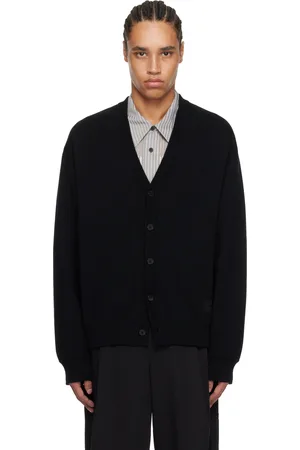 WOOYOUNGMI Black V-Neck Wool Cardigan