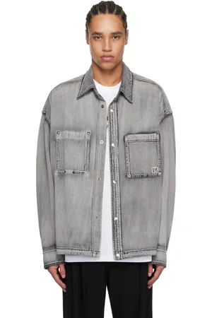 WOOYOUNGMI Gray Washed Denim Shirt