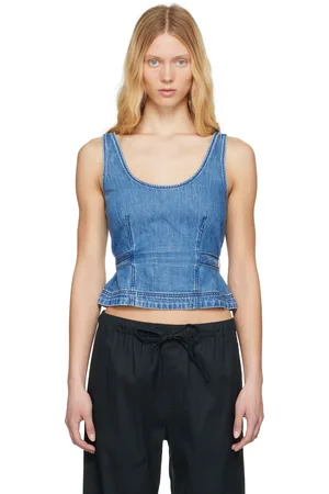 RAG&BONE Blue Ultra Featherweight Estelle Denim Top