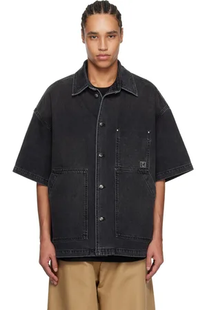 WOOYOUNGMI Black Faded Denim Shirt