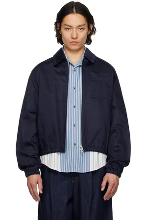 Ami Navy Cotton Ami de Coeur Zipped Jacket