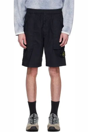 Stone Island Navy Stretch Cotton Tela Paracadute Shorts