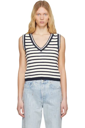 RAG&BONE Off-White & Navy Meghan Stripe Vest