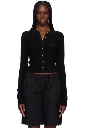 THE GARMENT Black Madison Tight Polo Cardigan