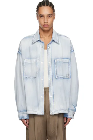 WOOYOUNGMI Blue Washed Denim Shirt