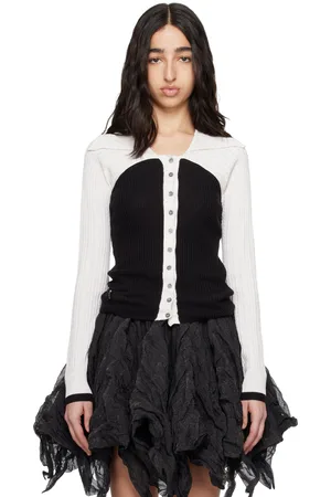 Kiko Kostadinov Black & White Rover Knit Cardigan