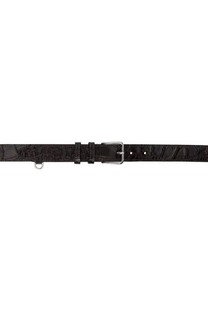 Saks Potts Brown Croc-Embossed Belt