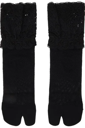 YOHJI YAMAMOTO Black Mesh/Lace Tabi Socks