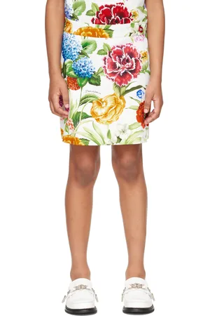 Dolce & Gabbana Kids Multicolor Floral-Print Drill Skort