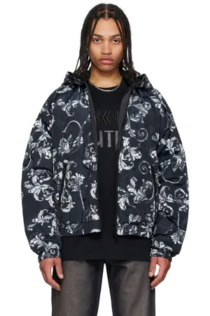 VERSACE Black Barocco Reversible Down Jacket