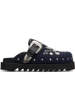 TOGA VIRILIS SSENSE Exclusive Black & Navy Eyelet Metal Sabot Loafers