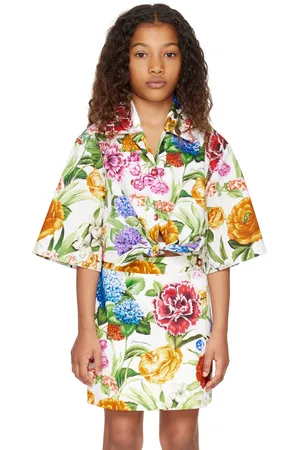 Dolce & Gabbana Kids Multicolor Floral-Print Poplin Shirt