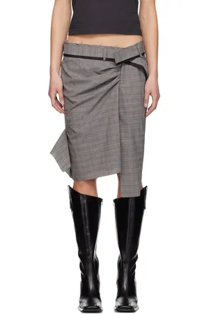 OTTOLINGER Gray Drape Pencil Miniskirt