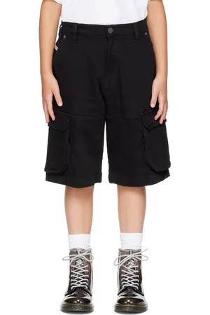 Diesel Kids Black Pfish-Cargo-Sh-J Denim Shorts