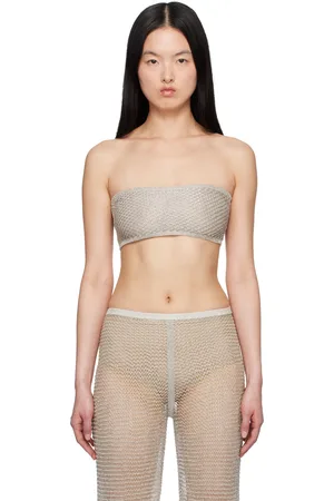 Alaïa Silver Mesh Knit Bra Top