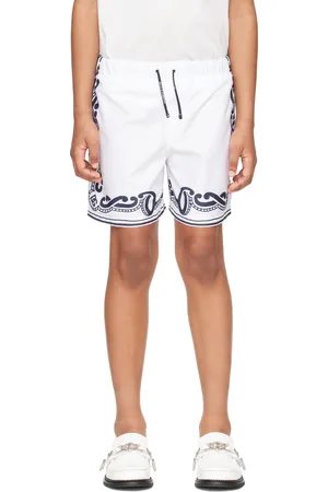Dolce & Gabbana Kids White Bandanna Print Swim Shorts