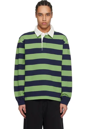Palmes Green & Navy Striped Rugby Polo
