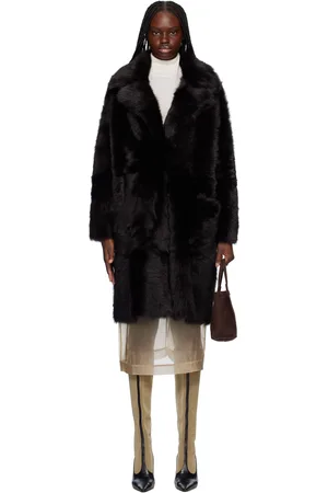 Nour Hammour Brown Evita Après-Ski Shearling Coat