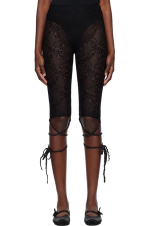AMBUSH Black Lace Ribbon Leggings