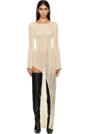 AYA MUSE Off-White Myda Midi Dress