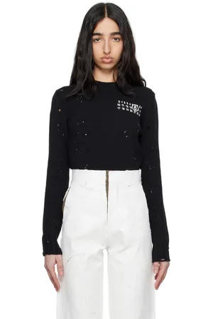 Maison Margiela Black Paint Residue Knit Sweater
