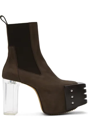 Rick Owens Brown Grilled Chelsea Boots