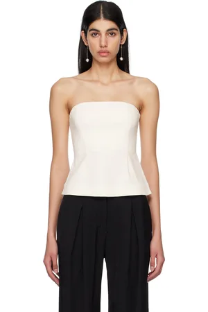 CO White Straight Neck Bustier