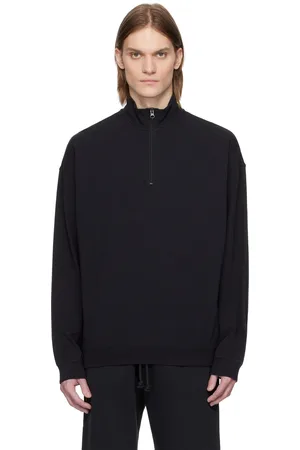 SKIMS Black Jersey Lounge Relaxed Quarter Zip Sweatshirt