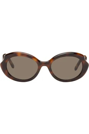 Loewe Tortoiseshell Mini Oval Thin Sunglasses