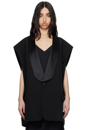 Maison Margiela Black Satin Lapel Vest