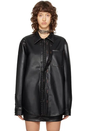 Y / PROJECT Hook & Eye Faux-Leather Shirt