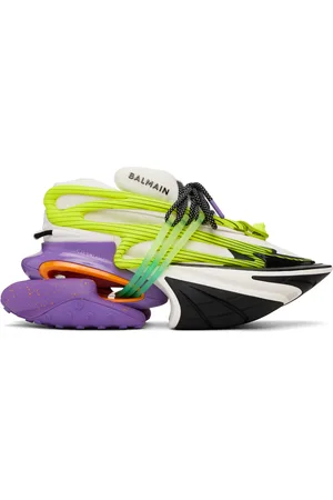 Balmain White & Purple Unicorn Sneakers
