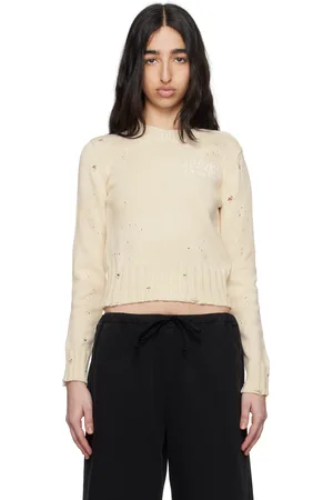 Maison Margiela Off-White Paint Residue Knit Sweater