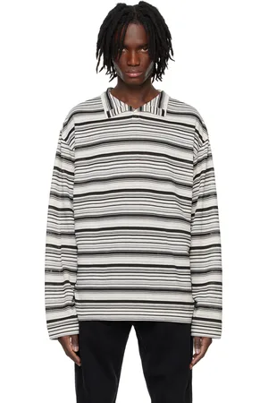 SYSTEM High Neck Striped Polo