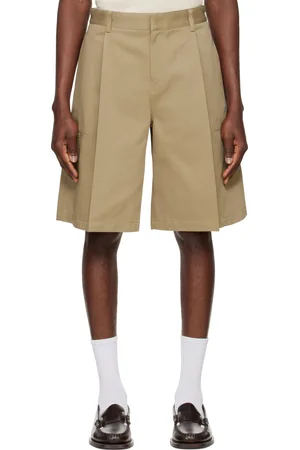 SYSTEM Khaki Pleated Bermuda Shorts