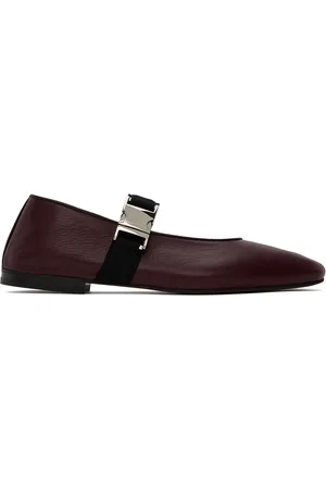 WALES BONNER Burgundy Mary Jane Ballerina Flats