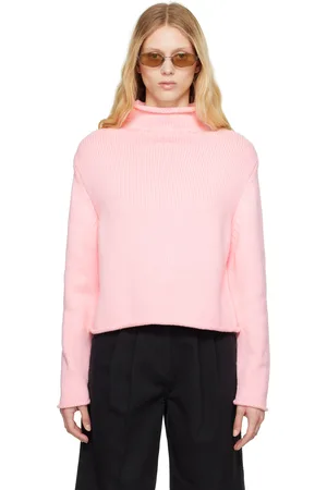 Carter Young Pink Solid Roll Neck Sweater